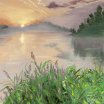 "The lake at the sunset" 10*10