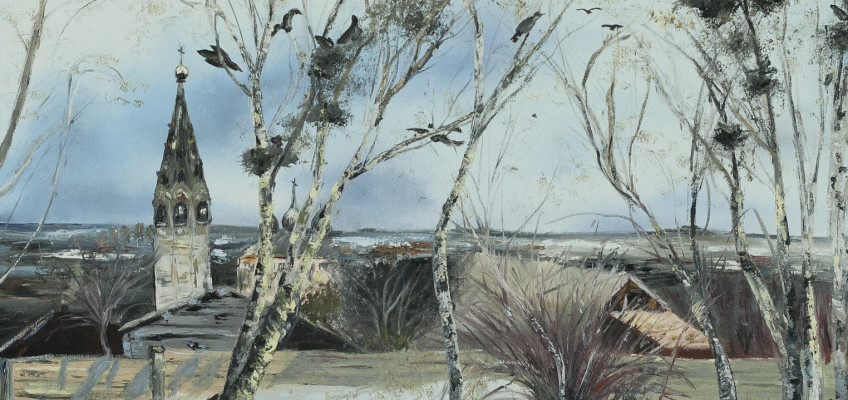 Reproduction of “The rooks have come back” by Savrasov